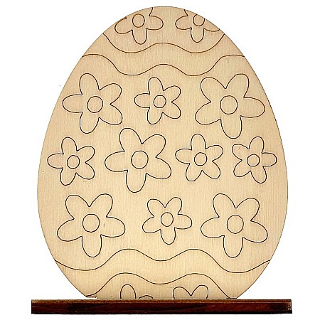 Set 5 oua pentru pictat, cu suport, din lemn, 10 cm inaltime [1]