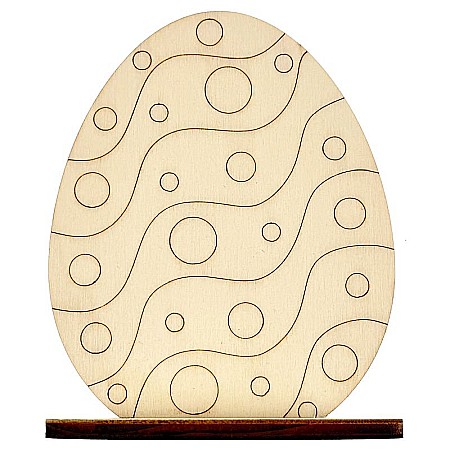 Set 5 oua pentru pictat, cu suport, din lemn, 10 cm inaltime [4]