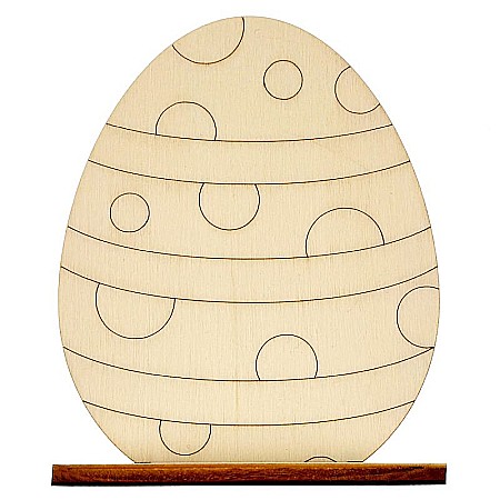 Set 5 oua pentru pictat, cu suport, din lemn, 10 cm inaltime [1]