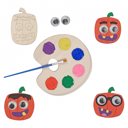 Set DIY dovleci Halloween din lemn pentru pictat [1]