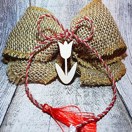 Martisor din lemn - Lalea, pentru pictat, 4x2.5 cm, seturi disponibile. [1]