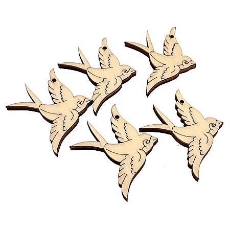Martisor din lemn - Randunica, pentru pictat, 4x4.7 cm, seturi disponibile. [2]