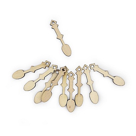 Martisor - Martisoare din lemn gravat - Model lingura traditionala, 5x1.2 cm, set multiplu.