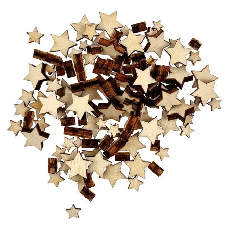 Articole DIY - Set de ornamente din lemn cu mini steluțe pentru scrapbooking