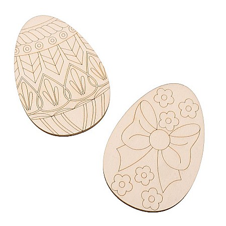 Forme pentru pictat - Set oua din lemn, pentru pictat, 12 cm, set 2 bucati
