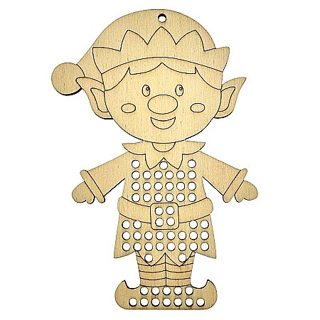 Craciun - Spiridus cu gauri pentru cusut, 12 cm, decoratiune craciun