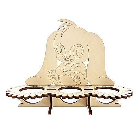 Forme pentru pictat - Suport pentru 3 oua, model cu iepuras, 21 cm x 12 cm