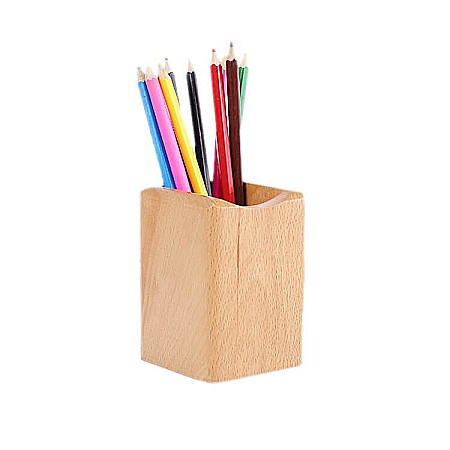 suport creioane lemn natural masiv fag 10 cm organizator birou [2]