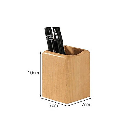 suport creioane lemn natural masiv fag 10 cm organizator birou [1]