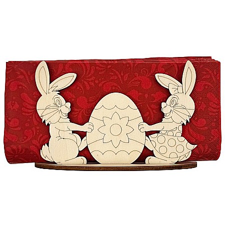 Sarbatori - Suport pentru servetele, din lemn, 15 x 10 cm