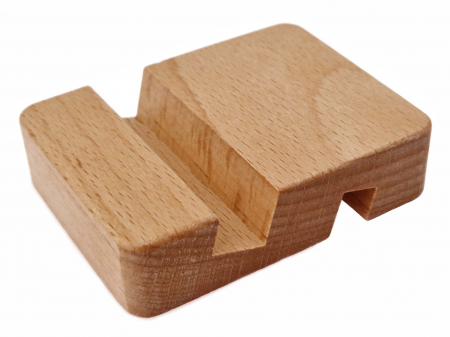 Articole Conexe - suport telefon tableta lemn fag 8x6x2 cm accesoriu birou natural