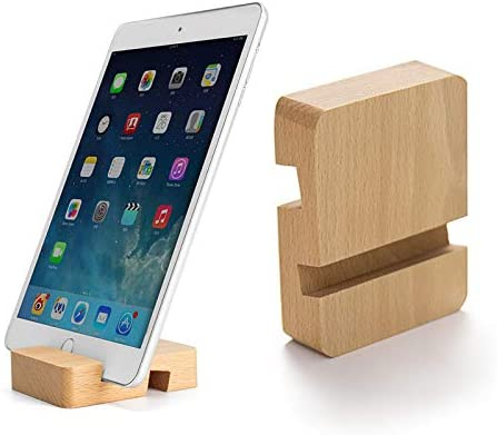 suport telefon tableta lemn fag 8x6x2 cm accesoriu birou natural [2]
