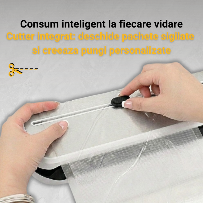 Aparat de vidat alimente VS115Lite Latkon® 115W, vacuum sealer pentru pungi si role, Bara de Lipire 30 cm, Funcții Dry/Moist, cutter integrat, Alb [2]