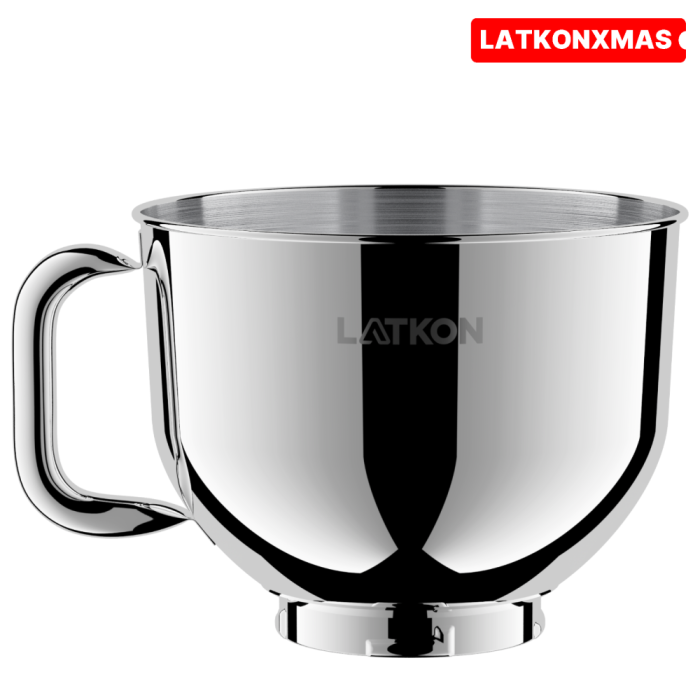 Bol de inox, compatibil cu mixerul Latkon® LTK-1800, 6L, Otel Inoxidabil, Argintiu [1]
