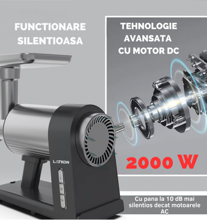 masina tocat carne Latkon MG-001 2000W cu accesoriu suc rosii [8]