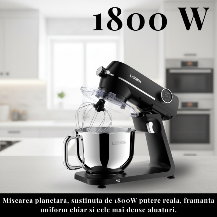 Mixer planetar Latkon LTK-1800 cu bol inox [4]