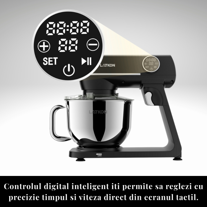 Mixer planetar Latkon LTK-1800 cu bol inox [7]