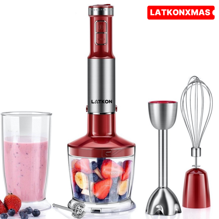 Blender vertical multifuncțional Latkon, 800W, lame titanium, tel, tocător, mixer [1]