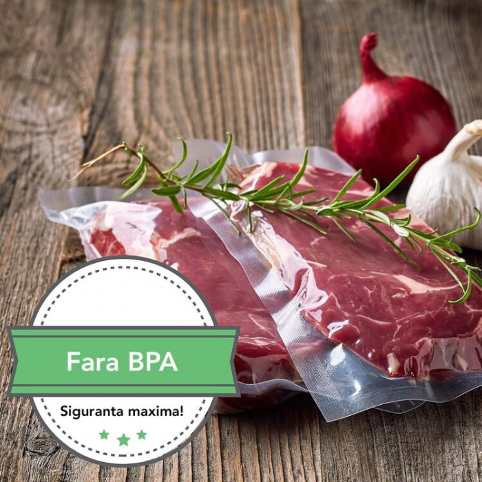 Set de 50 Pungi Vidat Latkon®, 28x40 cm, Reutilizabile, Lavabile in Masina de Spalat, Fara BPA, Rezistente la Intepaturi si Rupere, Ideale Pentru Depozitare sau Preparare Sous Vide, Transparent Mat [3]