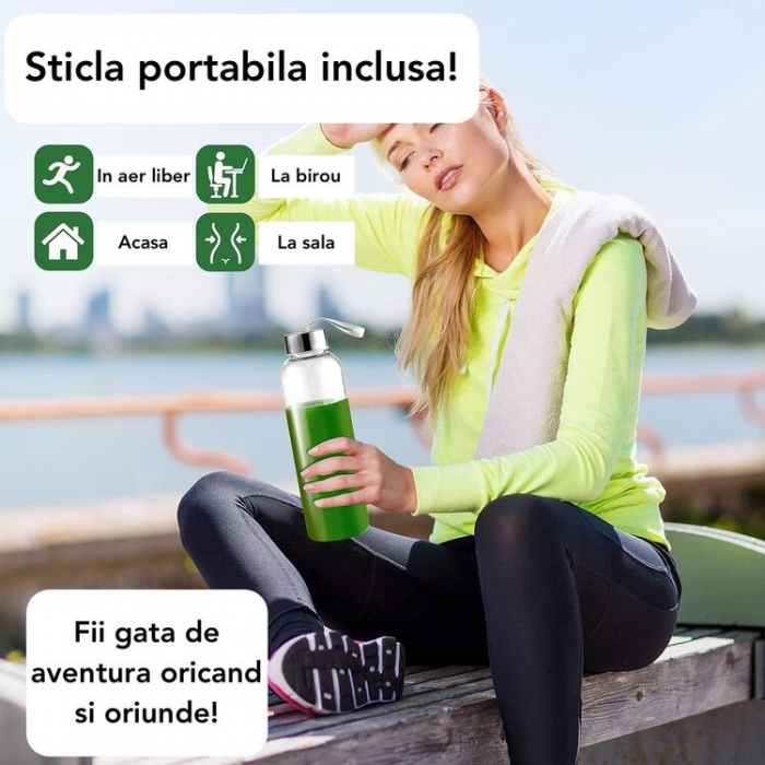 Storcător cu presare la rece Latkon, 150W, 2 viteze, sticlă 0.5L, sită inox, gri [4]