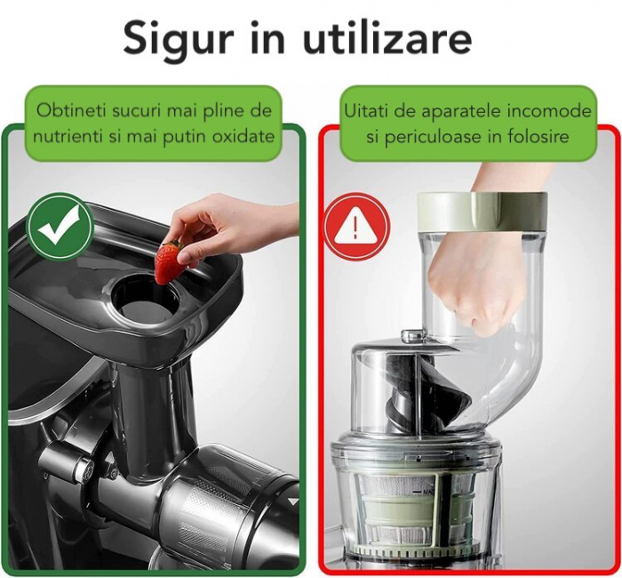 Storcător cu presare la rece Latkon, 150W, 2 viteze, sticlă 0.5L, sită inox, gri [9]