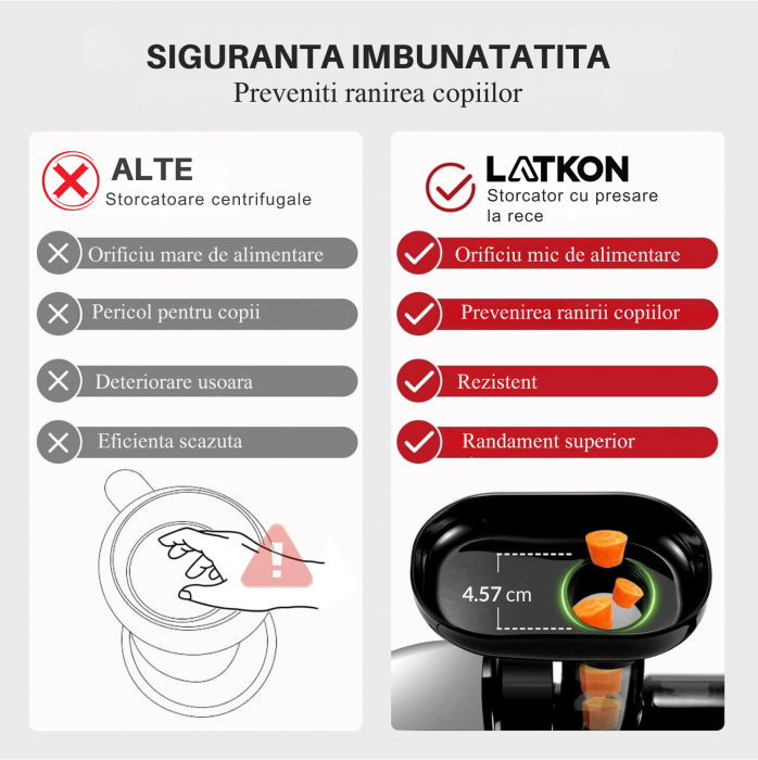 Storcător cu presare la rece Latkon, 150W, melc silențios [7]