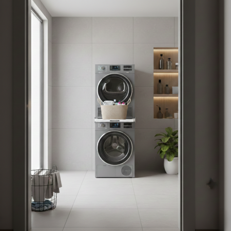 Kit Suprapunere Universal Metalic Latkon pentru Masina de Spalat si Uscator 60 cm, Raft Glisant, Centura Fixare, 8 Pad-uri Anti-Vibratii, Alb [7]