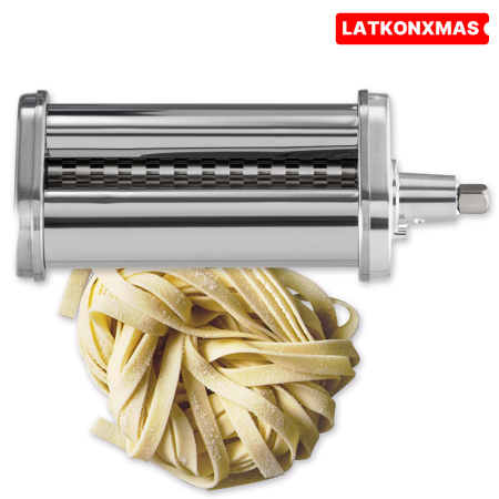Electrocasnice pentru bucatarie - Accesoriu pentru prepararea pastelor fettuccine, compatibil cu mixerul Latkon® LTK-1800, Otel Inoxidabil, Argintiu
