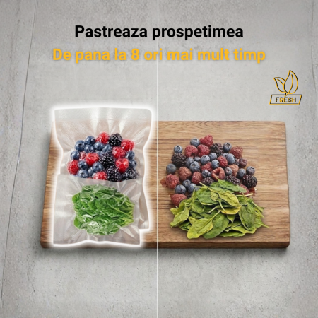 Aparat de vidat alimente VS115Lite Latkon® 115W, vacuum sealer pentru pungi si role, Bara de Lipire 30 cm, Funcții Dry/Moist, cutter integrat, Alb [6]