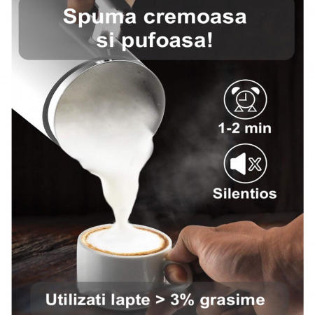 Aparat spumare și încălzire lapte Latkon, 500W, 300ml, 3 moduri, alb [3]
