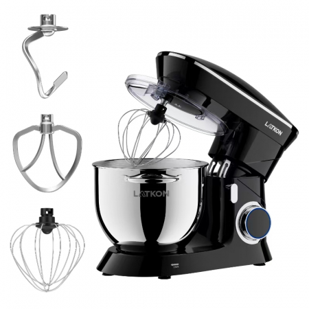 Bol de inox, compatibil cu mixerul Latkon® LTK-1500, 7L, 2 Manere, Otel Inoxidabil, Argintiu [1]