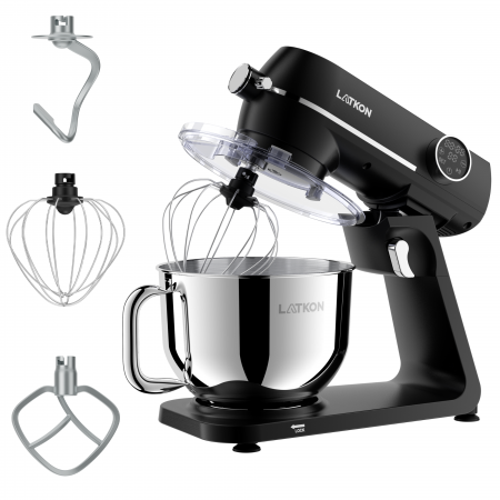 Bol de inox, compatibil cu mixerul Latkon® LTK-1800, 6L, Otel Inoxidabil, Argintiu [1]
