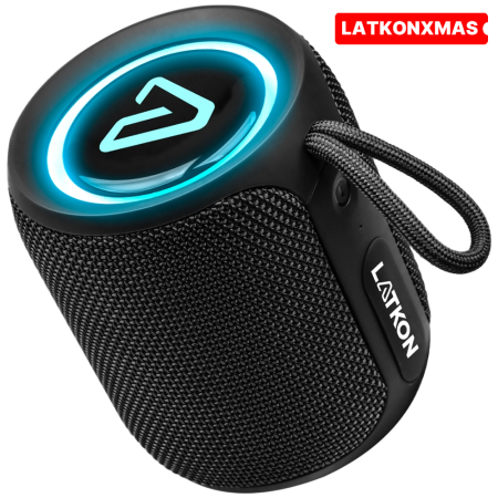 Boxe Portabile - Boxă portabilă Latkon EchoMini, 16W, Bluetooth 5.3, IPX67, iluminare LED, negru