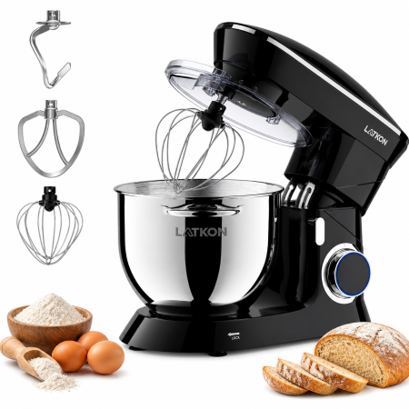 Electrocasnice pentru bucatarie - Mixer planetar Latkon LTK-1500 cu bol inox