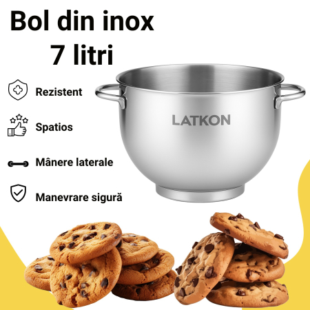 Mixer planetar Latkon LTK-1500 cu bol inox [1]