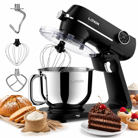Mixer planetar Latkon LTK-1800 cu bol inox