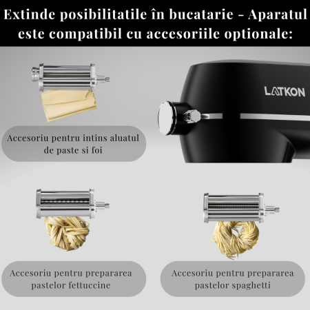 Mixer planetar Latkon LTK-1800 cu bol inox [7]