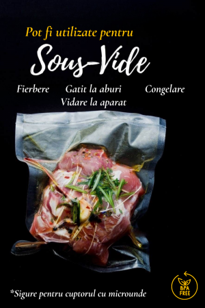 Set 3 role pungi de vidat gofrate Latkon®, 28 x 600 cm, Reutilizabile, Lavabile in Masina de Spalat, Rezistente, Ideale Pentru Depozitare sau Preparare Sous Vide, Fara BPA, Transparent [1]