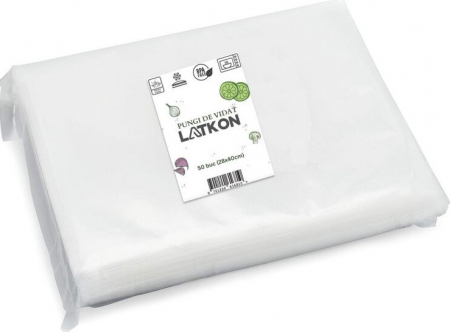 Set de 50 Pungi Vidat Latkon®, 28x40 cm, Reutilizabile, Lavabile in Masina de Spalat, Fara BPA, Rezistente la Intepaturi si Rupere, Ideale Pentru Depozitare sau Preparare Sous Vide, Transparent Mat