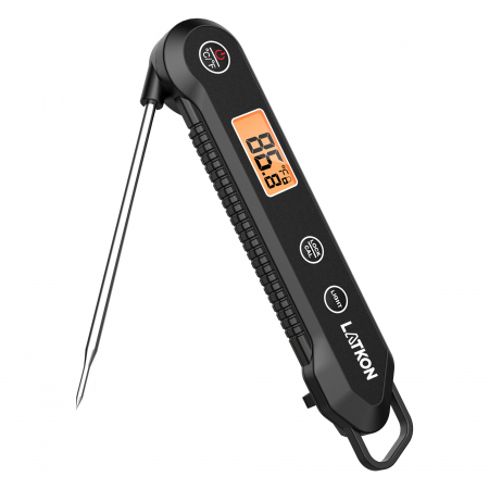 Termometre alimentare - Termometru alimentar digital Latkon LTK-03, pliabil, sonda inox, rezistent la apă