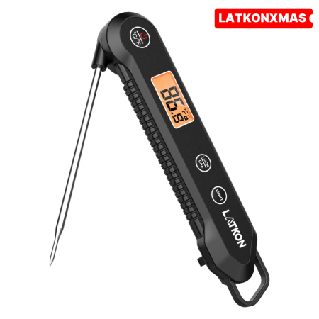 Electrocasnice pentru bucatarie - Termometru alimentar digital Latkon LTK-03, pliabil, sonda inox, rezistent la apă