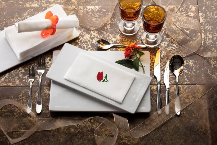 Lavete Airlaid cu Trandafir / 48 x 43 cm / 60 buc [2]