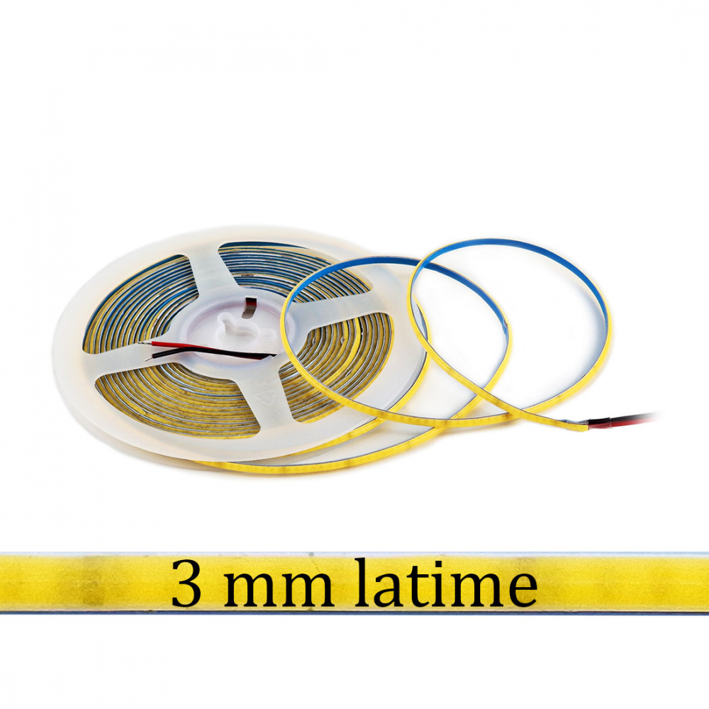 Banda LED COB 3mm latime Alb Rece [2]