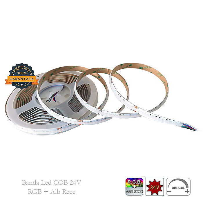 Banda led Cob RGBW 24V Alb Rece [3]