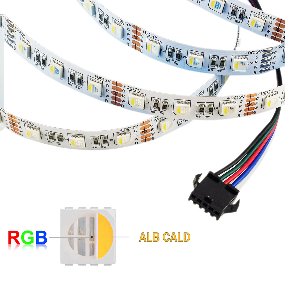 Banda led RGBW 12V RGB Alb Cald lumina calda [1]