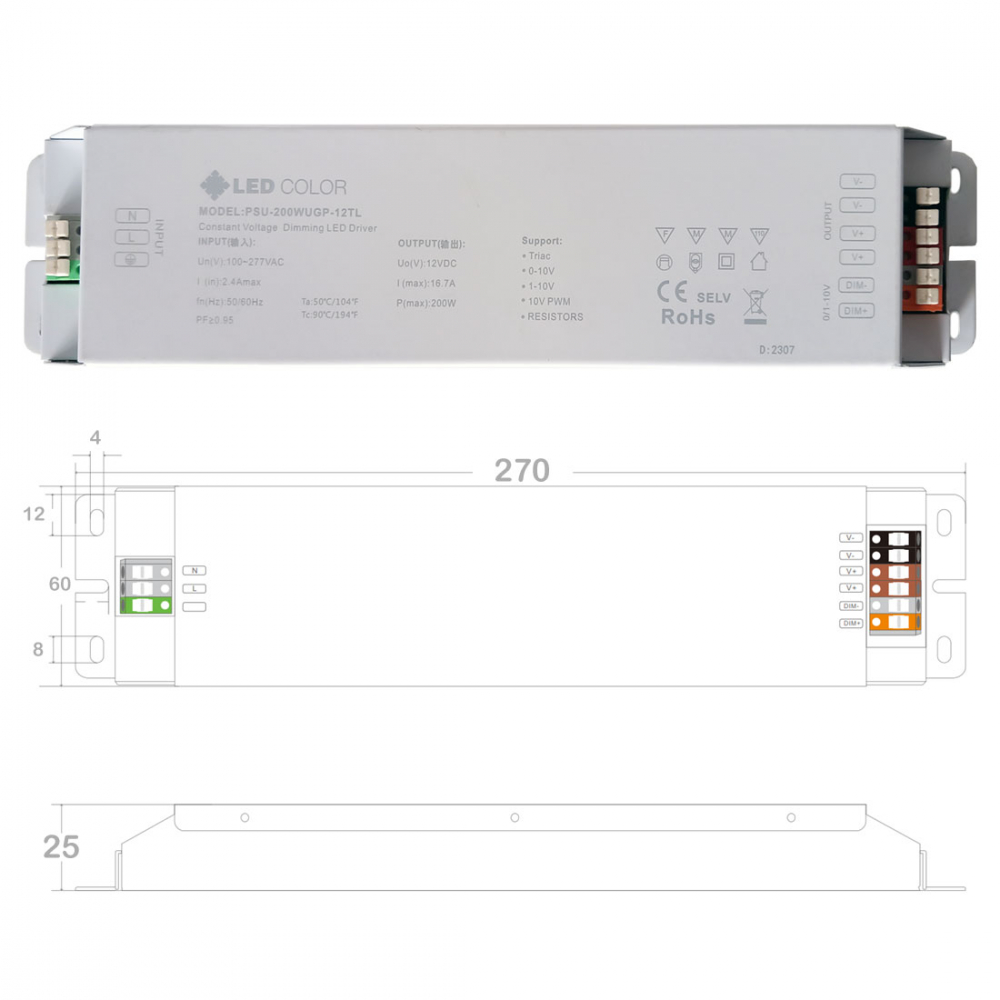 Sursa led dimabila 12v 200w [2]