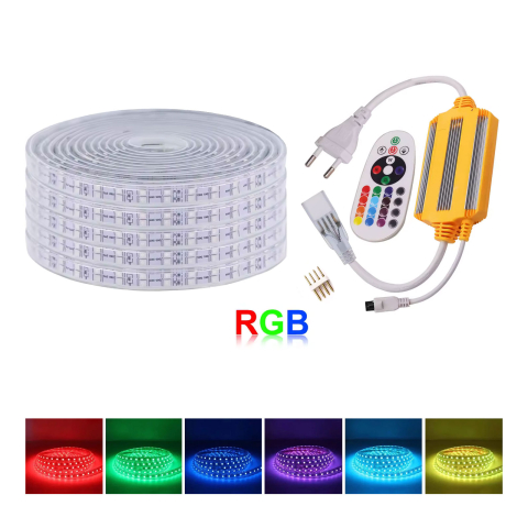 Banda led dubla RGB 220v 96 led metru [1]