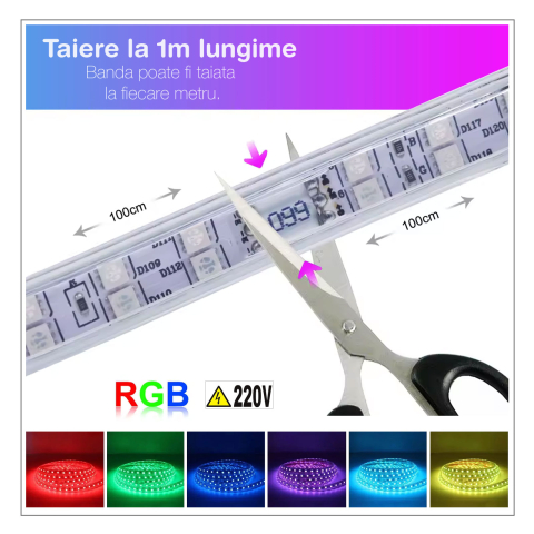 Banda Led SMD - Banda led dubla RGB 220v 96 led metru