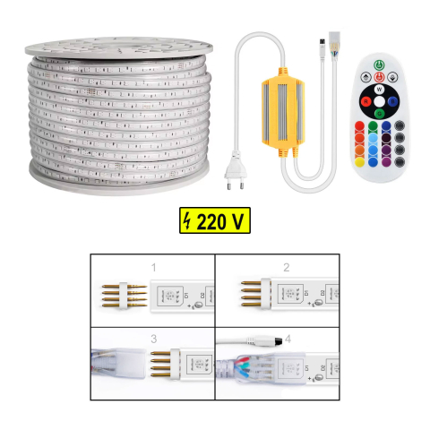 Banda led rgb 220v exterior 60 led metru [2]