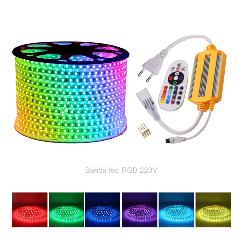Banda Led SMD - Banda led rgb 220v exterior 60 led metru